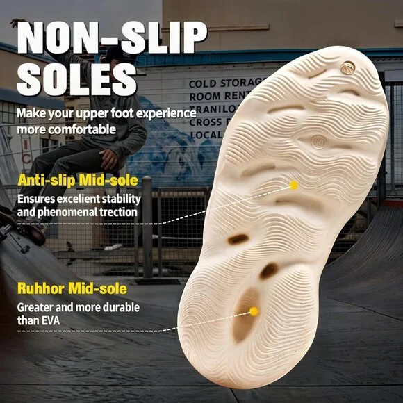 Men's Red Non Slip Cloud Slides Lightweight Foam Runner Sandal Shoes